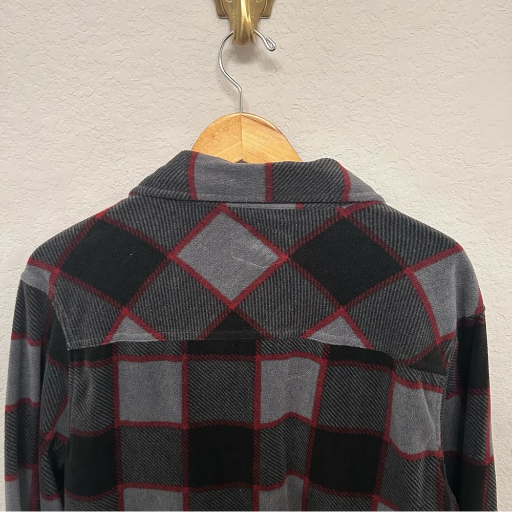 Freedom Foundry Men's Lightweight Plush Plaid Red/Black/Grey Flannel Shirt Sz M - Picture 6 of 8